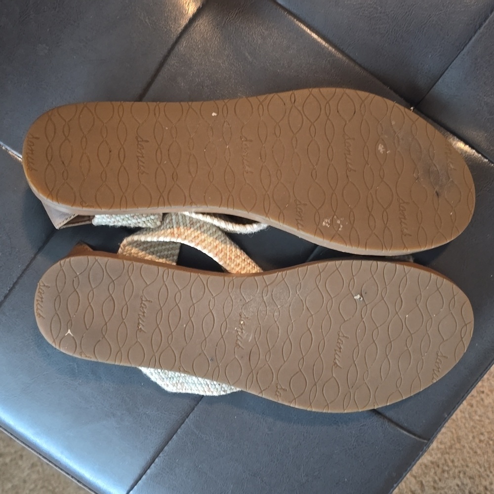 Woven tweed type upper sandals - Picture 2 of 4